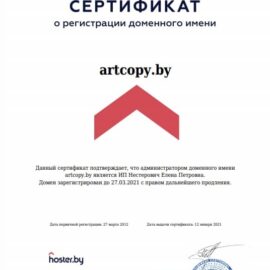 Сертификат домена Арткопи